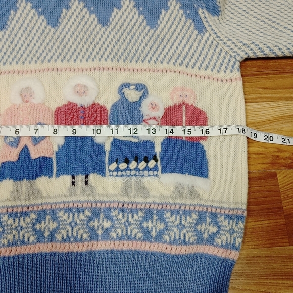 Susan Bristol Vintage Hand Embroidered Wool Shetland Winter Sweater 38 - Picture 4 of 12